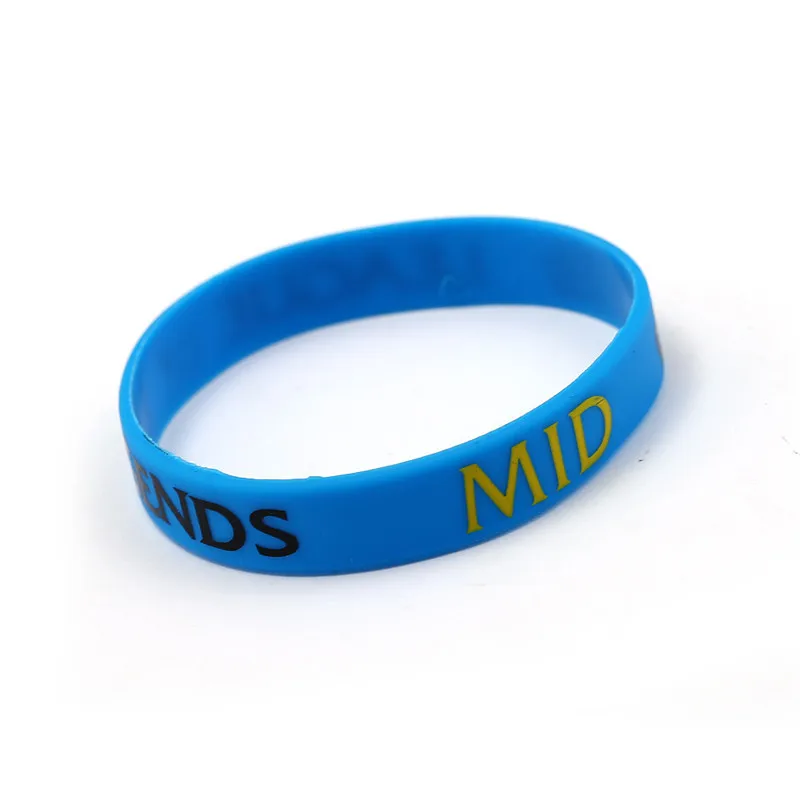  12pcs Game LOL Bracelet JUNGLE SUPPORT TOP MID ADC Logo Silicone CSGO Bracelets DOta 2 Ti8 Bangle F