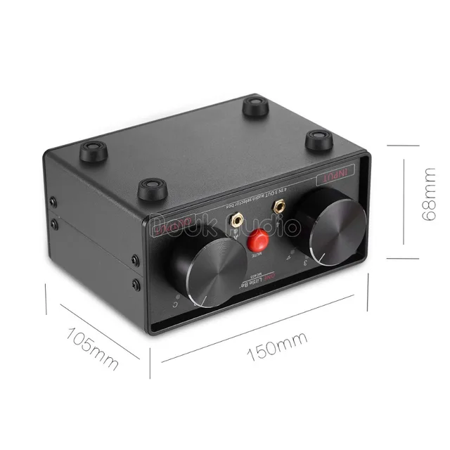 MC403 RCA 3.5mm  bluetooth receiver 4 IN 3 OUT Passive audio input selector switcher splitter