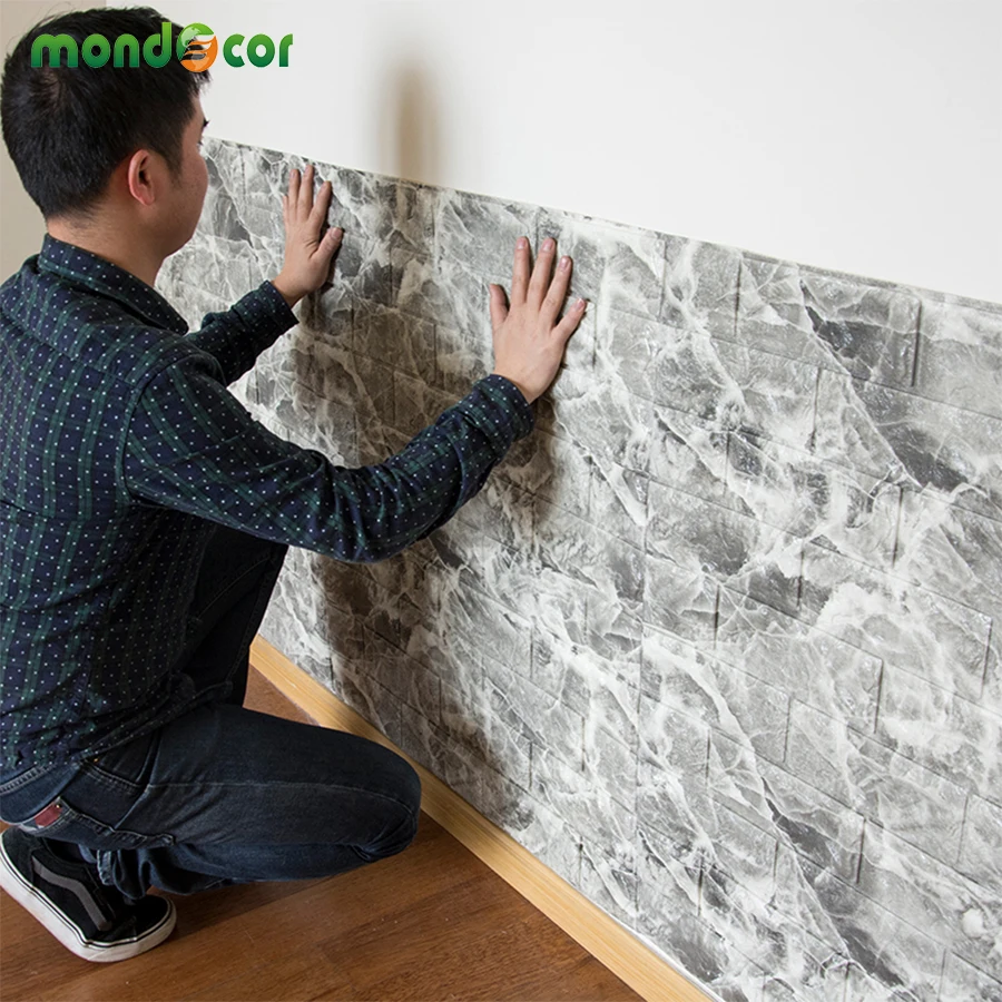 

Waterproof Living Room Decor TV Background 3D Brick Wallpaper Sticker Bedroom Wall Panel Home Wall Decal Self adhesive Wallpaper
