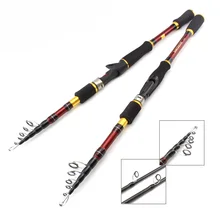 1.8m -2.7m Red lure fishing Rod carbon rod 7-28g Lure Weight Spinning Casting Rod Portable Travel Telescopic Fishing Rod Pole new sea rod long shot thrown pole 2 4 2 7 3 0 3 6m carbon hard spinning lure rod superhard telescopic fishing rod