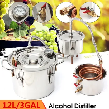 

12L/3Gal 2 Kegs Copper Moonshine Alcohol Whisky Water Distiller Stainless Boiler Home Kitchen Brewing +Thumper keg+Condenser Keg