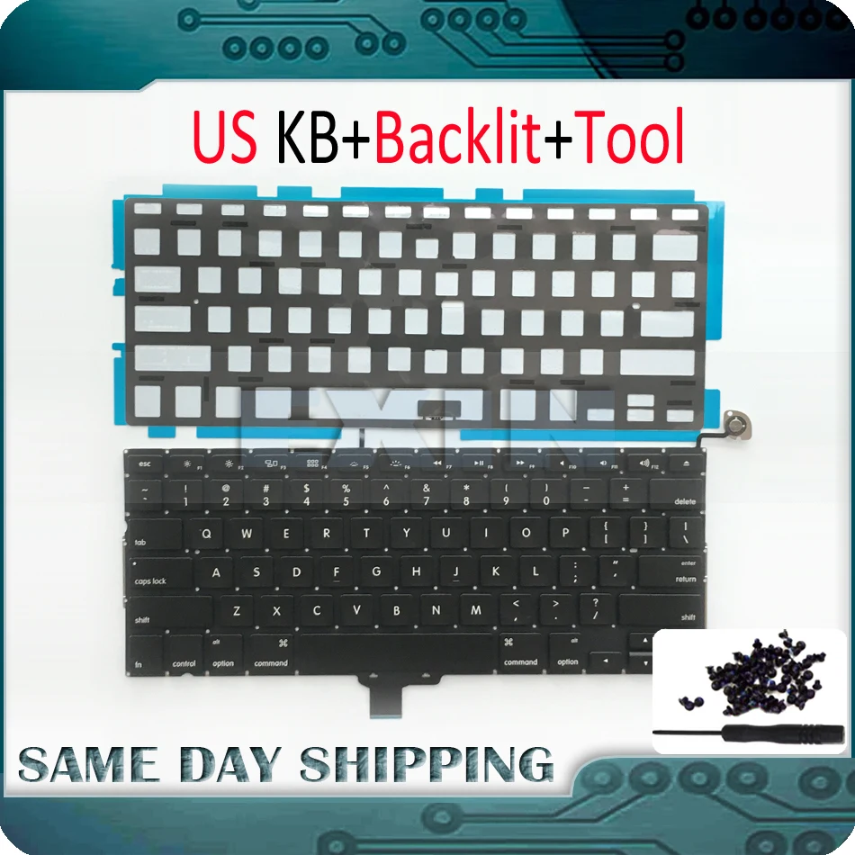 

NEW for Macbook Pro 13" Unibody A1278 Keyboard US USA English+ Backlight Backlit +Screws Set 2009 2010 2011 2012 Year