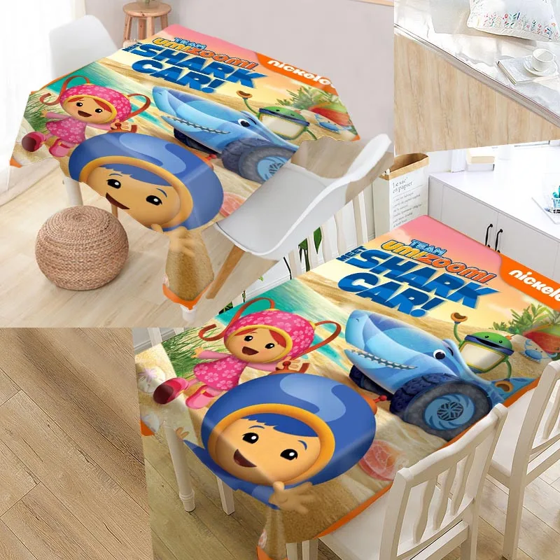 Custom Team Umizoomi Table Cloth Oxford Rectangular Waterproof Oilproof Table Cover Wedding Tablecloth Qaz98k