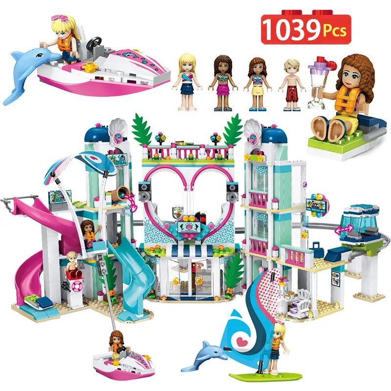 

Friends Series Blocks Compatible Legoingly Friends 41347 The Heartlake City Resort Building Block Brick Toys For Children Gift