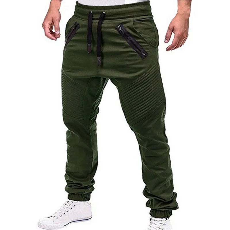 New Casual Streetwear Pants Solid Full Length Cargo Pants Men Drawstring Joggers Sweatpants Plus Size 4XL Mid Waist Trousers Men