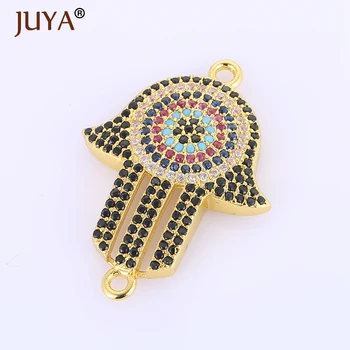 

DIY Jewelry Making Supplies Gold Religious Lucky Fatima Hand Hamsa charms pendant findings connector for jewelry making