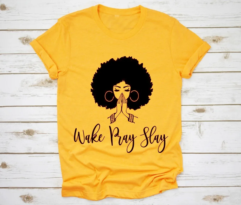 Wake Pray Slay футболка Faith Christian со слоганом Женская модная футболка с изображением Иисуса гранж tumblr желтые хлопковые вечерние футболки в уличном стиле