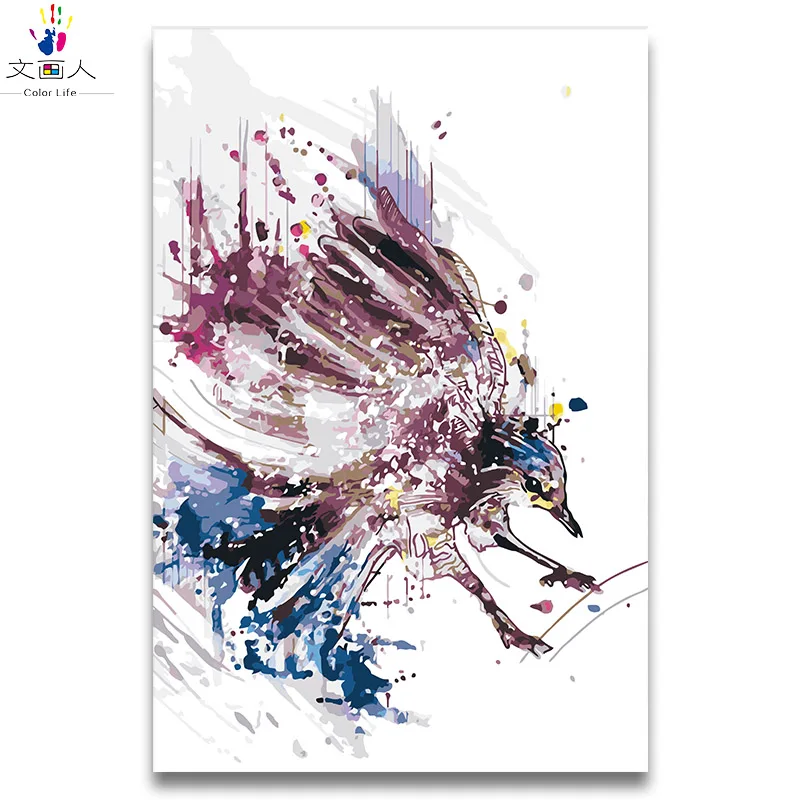 Раскраска по номерам акварельные животные фотографии попугая картины Летающие птицы краски s по номерам с краской цвета для hoom - Цвет: 6237 eagle