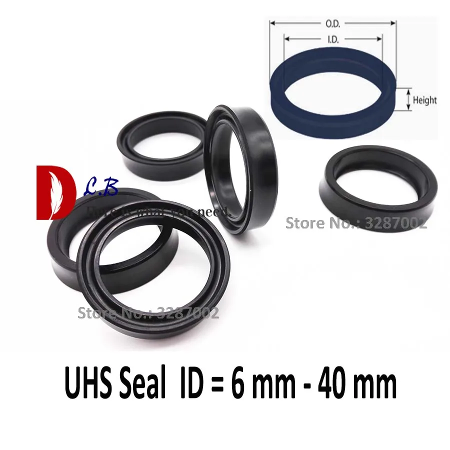 

UHS NBR U CUP SEAL USH ID =6 mm-40 mm U Single Lip Hydraulic cylinder piston / rod seal U Ring Nitrile ( Buna-N) Rubber buffer