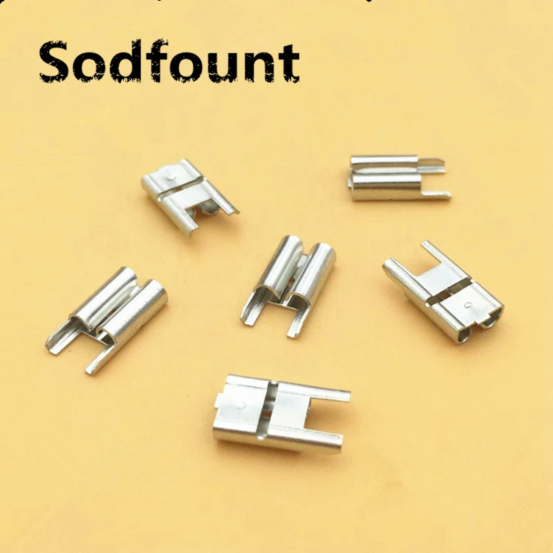 

100pcs 4.8 Inserts Plug Spring Terminal PCB Solder lug type thickness 0.4 short legs , PCB welding sheet