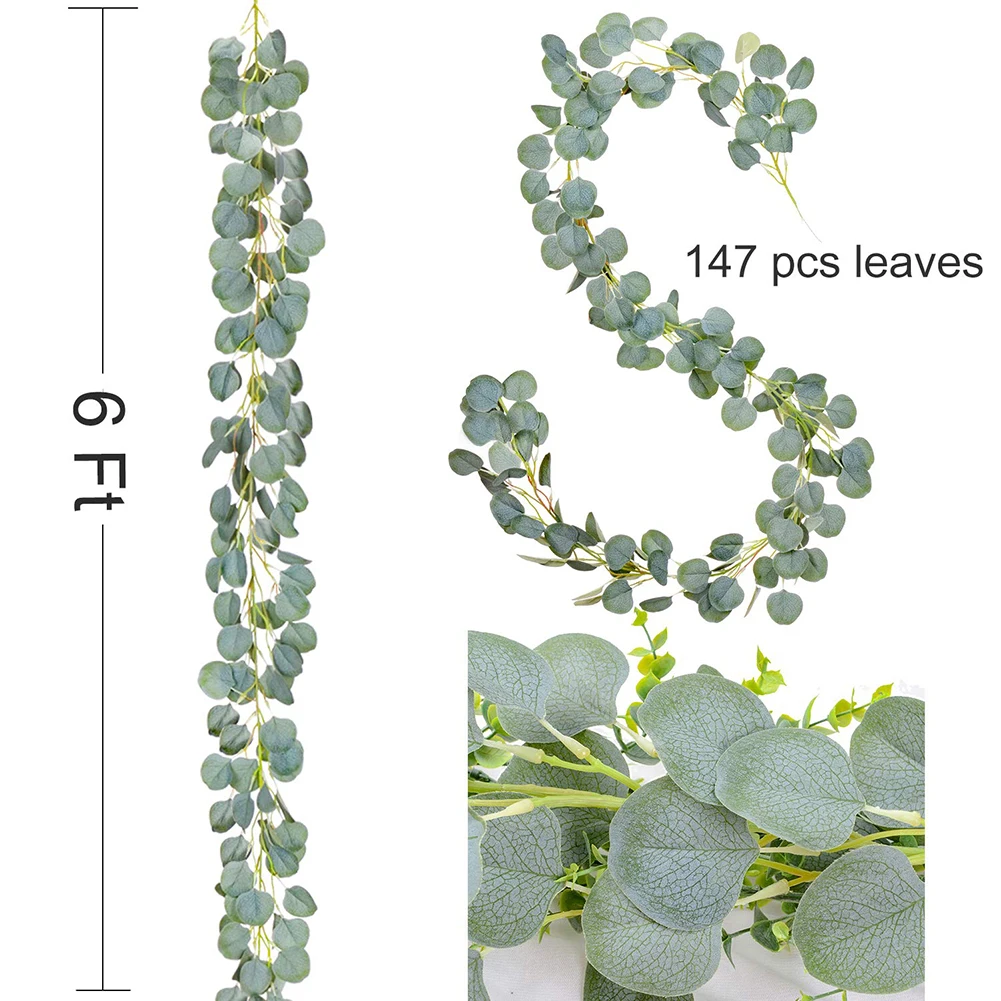 2 м искусственные зеленые эвкалиптовые лозы искусственная лоза поддельные растения плюща венок Настенный декор Вертикальный Сад Свадебные украшения