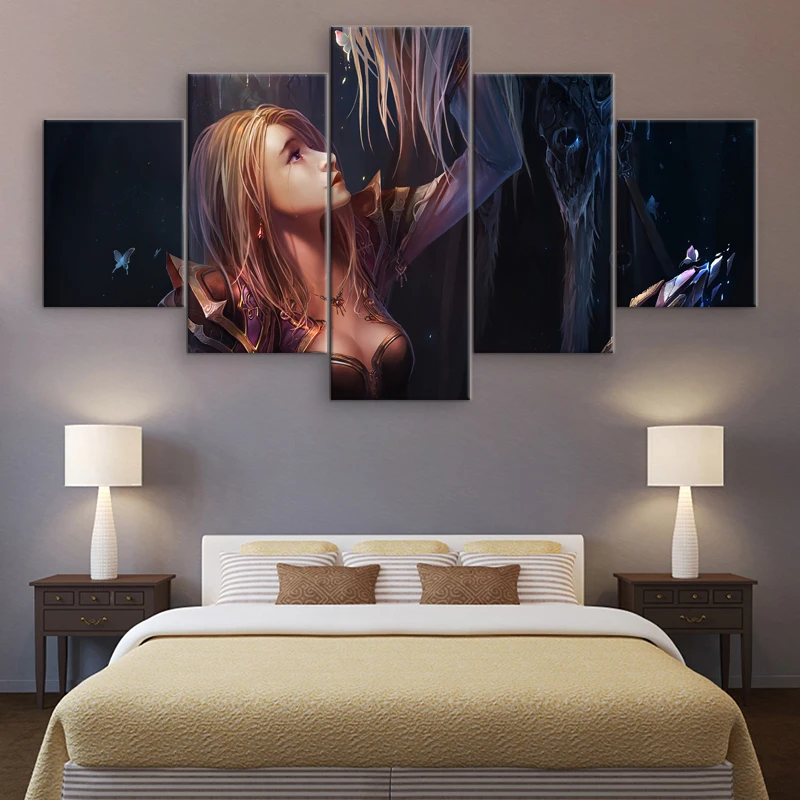  Modern 5 Panel Dota 2 Character Canvas Painting Game Pictures Modern Wall Art Printed Home Decor Fo