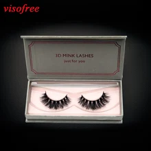 Visofree ресницы 3D норки ресницы Hand Made Полный полоса ресницы Толстая крест-накрест Накладные ресницы жестокости ресниц драматического ресницы