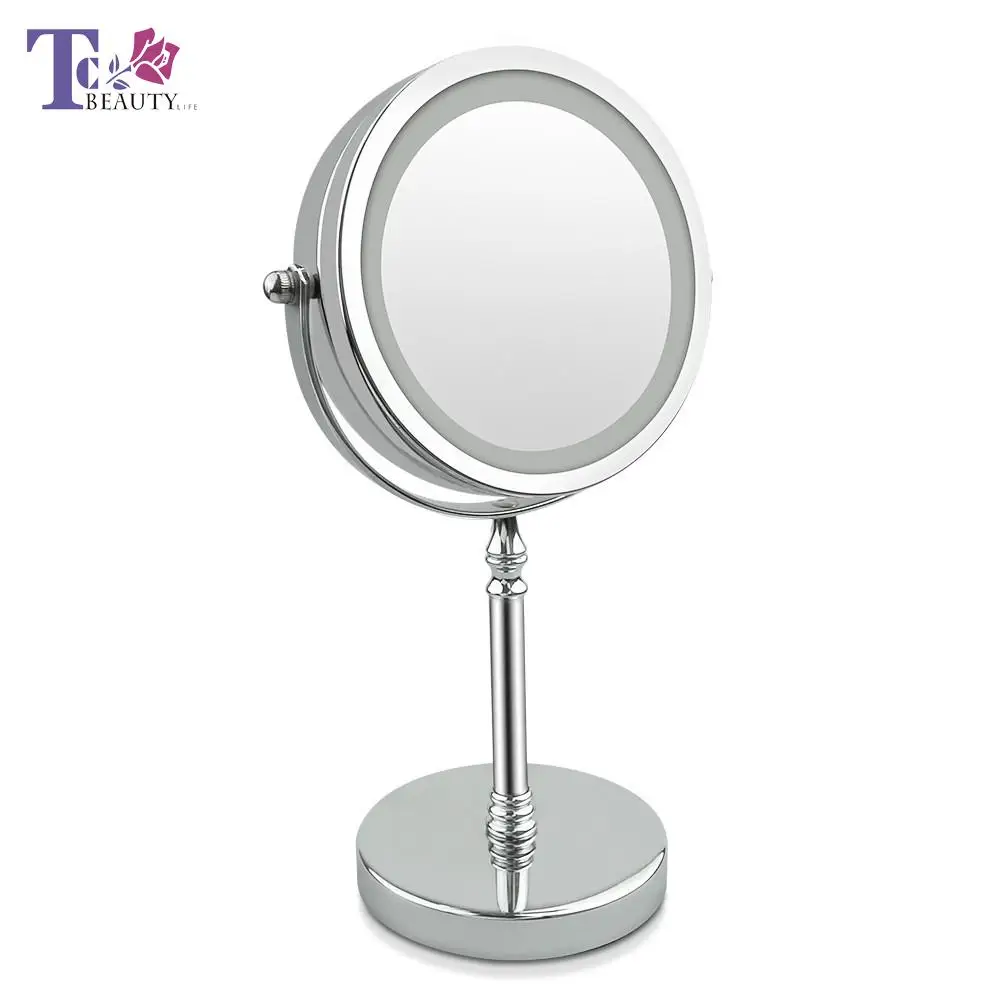 

10x Magnifying LED Makeup Mirror Double-sided Makeup 7-inch Led High-end 360 Degree Rotating Cosmetic Diffused Light Bright