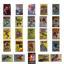 DL-супергероя жестяная вывеска металлические настенные совмещает практичность бар Винтаж Гараж Декор доска человек пещера