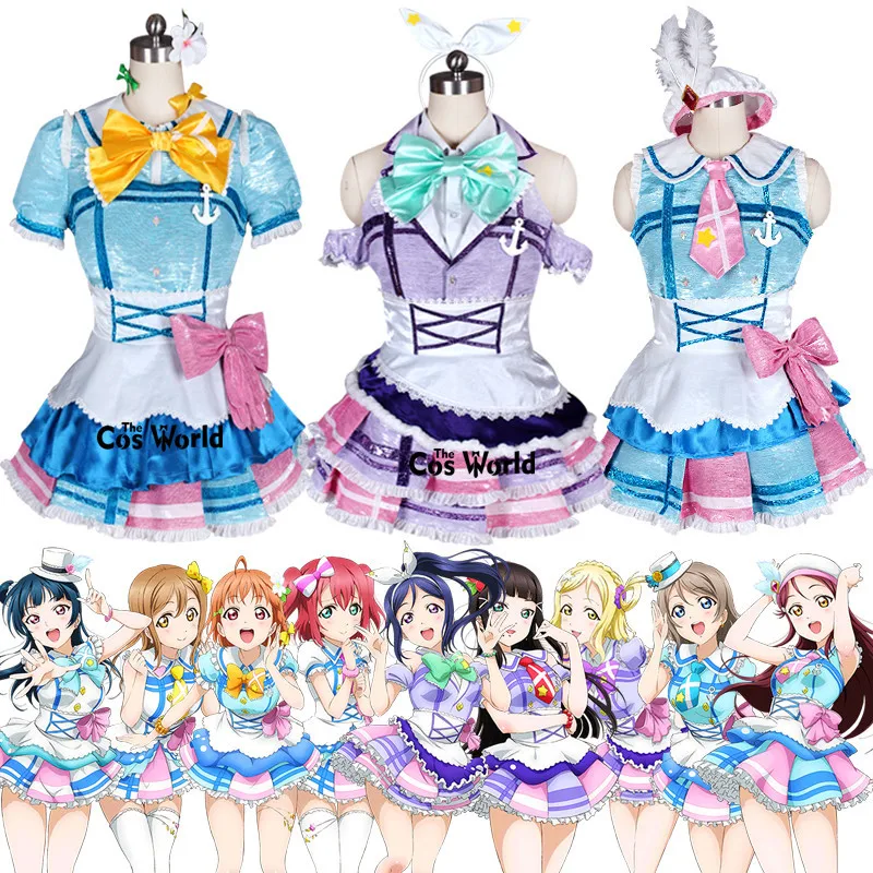 Love Live Sunshine Aqours OP1 9 символов таками тика Kurosawa Dia Ruby Riko Watanabe You платье униформа, косплей костюмы