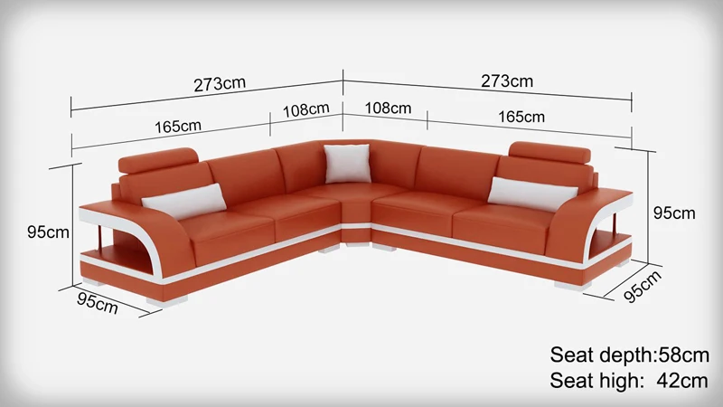 Мебель для гостиной современный новейший дизайн квартиры l-образный угловой кожаный диван