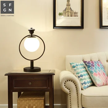 

American style table lamp for living room Bedroom bedside lamp iron decorated study led table lamps