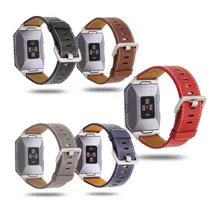 Masiken тиснением кожаный ремешок Ремешок Браслет для fitbit ионной кожаный браслет с металлическим разъемом Смарт-часы