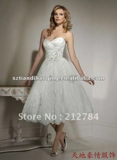Sweetheart Neckline Liqued Beading Satin And Net Short Sweetheart Neckline Liqued Beading Satin And Net Short Wedding Dresses