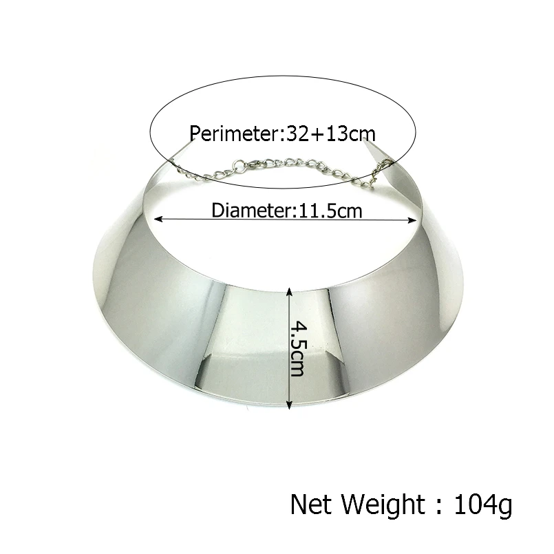 Manilai широкие металлические моменты панк колье для, женская обувь крупные украшения Макси Воротник себе Цепочки и ожерелья золотой и серебряный Цвет