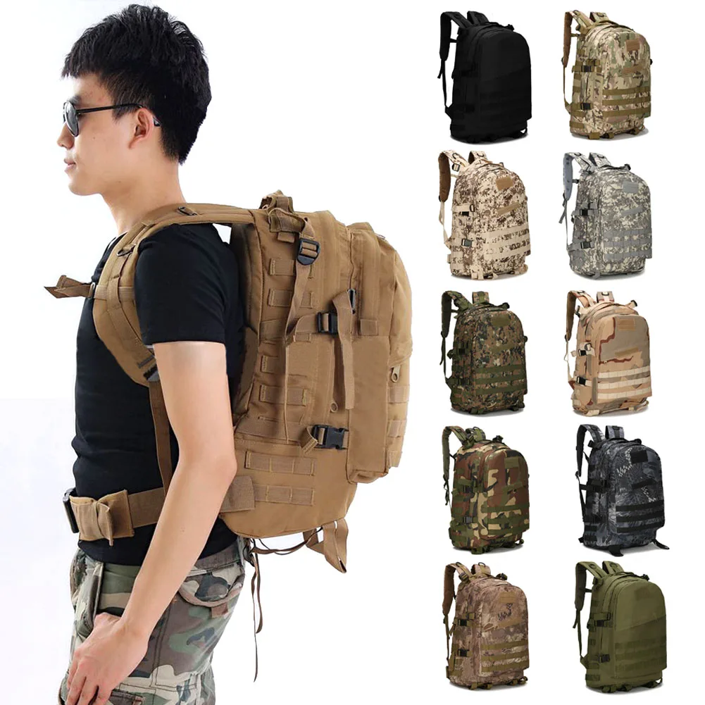 

Men Women 40L Camping Hiking Bag Unisex Outdoor Military Tactical 3D Backpack Trekking Sport Rucksacks BB55