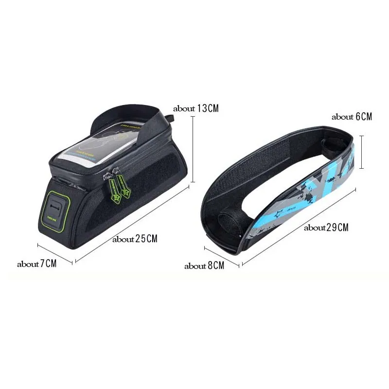 Best Rockbros Bicycle Bag 5.8 6.0 Inch Phone Case Waterproof Touchscreen Bike Frame Top Tube Bag Basket Cycling Bags Bike Accessories 4