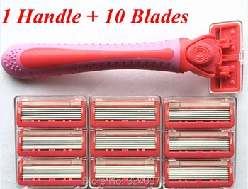 

1handle + 10pcs 6 layer Razor Blade Face Care electric shaver head men sharp rq10 rq11 rq12 shaving blades for gillettee machine