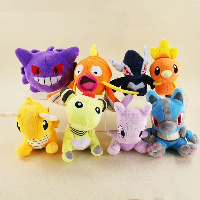 18cm Anime Plush Doll Toys Magikarp Dragonite Lucario Gengar Torchic Lugia Ampharos Mewtwo Plush