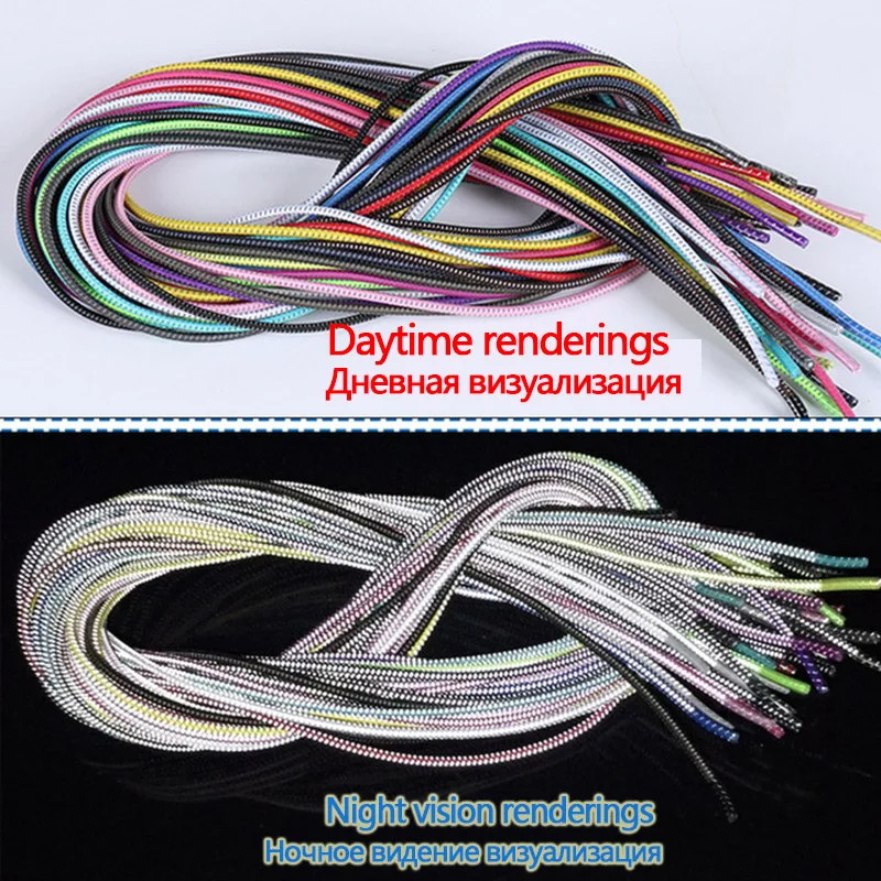 Reflective Elastic Shoe Laces Elastic Lock System Sports Sneakers No Tie Shoelaces For Running Trainer Safety Reflection At Nigh