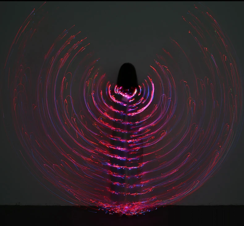 Новый танец живота лампа реквизит женщин Belly Dance Open 360 градусов Светодиодные блестящими крыльями для девочек Крылья цвета Танцы R реквизит
