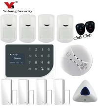 YoBang Security WIFI GSM Alarm System Wireless Home Safety Alarm System IOS Android App Burglar Alarm System Smoke Fire Sensor