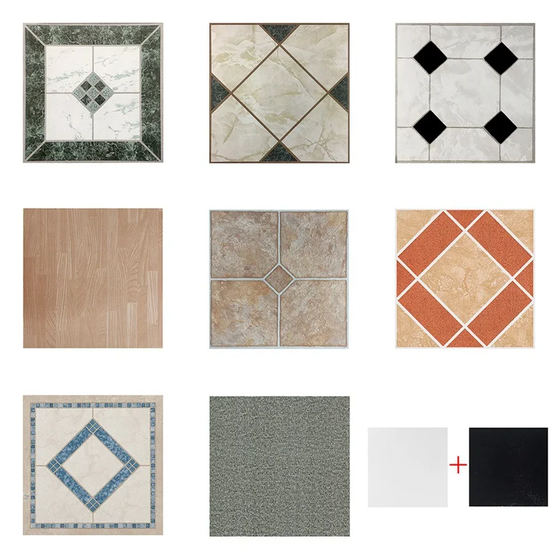 Buy 12 Inch Vinyl Tile Black White Wall Stickers