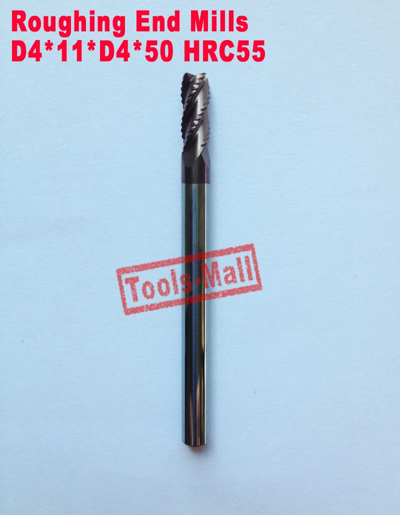 

4mm 4 flutes Tungsten Solid Carbide Roughing End Mills HRC55 Milling cutters CNC EndMill Tools Carbide router bits