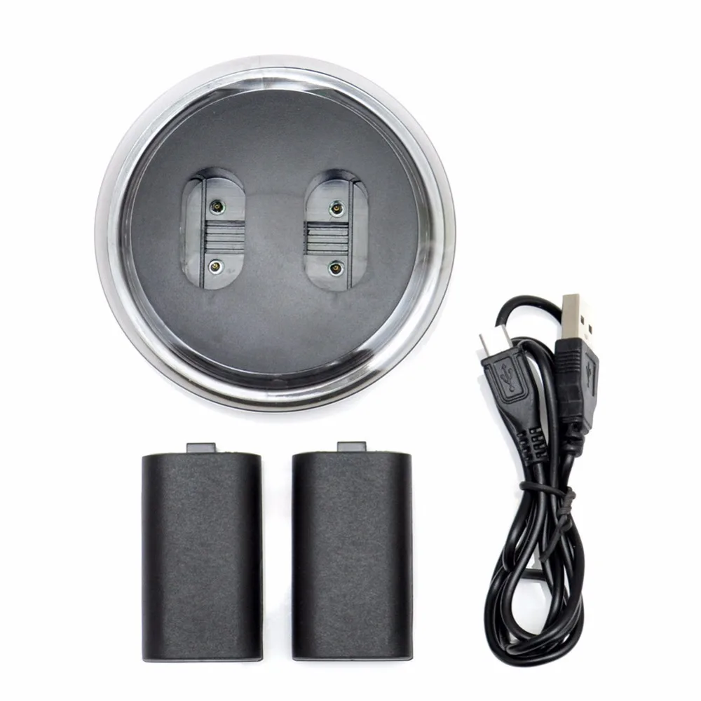

2pcs Rechargeable Battery Charging Dock Station For XBOX ONE Controller With Light Indicates Charging And USB Cable Charge Kit