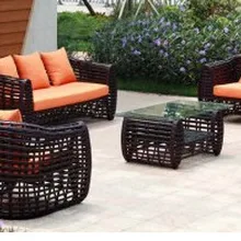 Новейшая модель; полиэтиленовый плетеный диван с алюминий с порошковым покрытием мебельная фурнитура