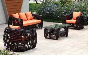 

newest PE rattan sofa with powder coated aluminum frame furniture