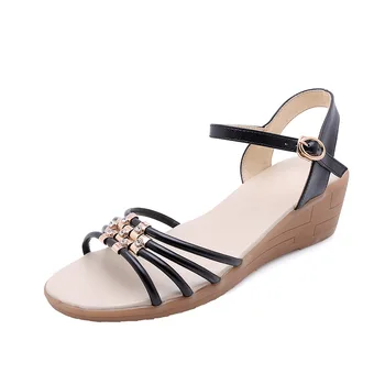 

New wedges women's shoes in the summer of 2019 with buckles open toe sandals