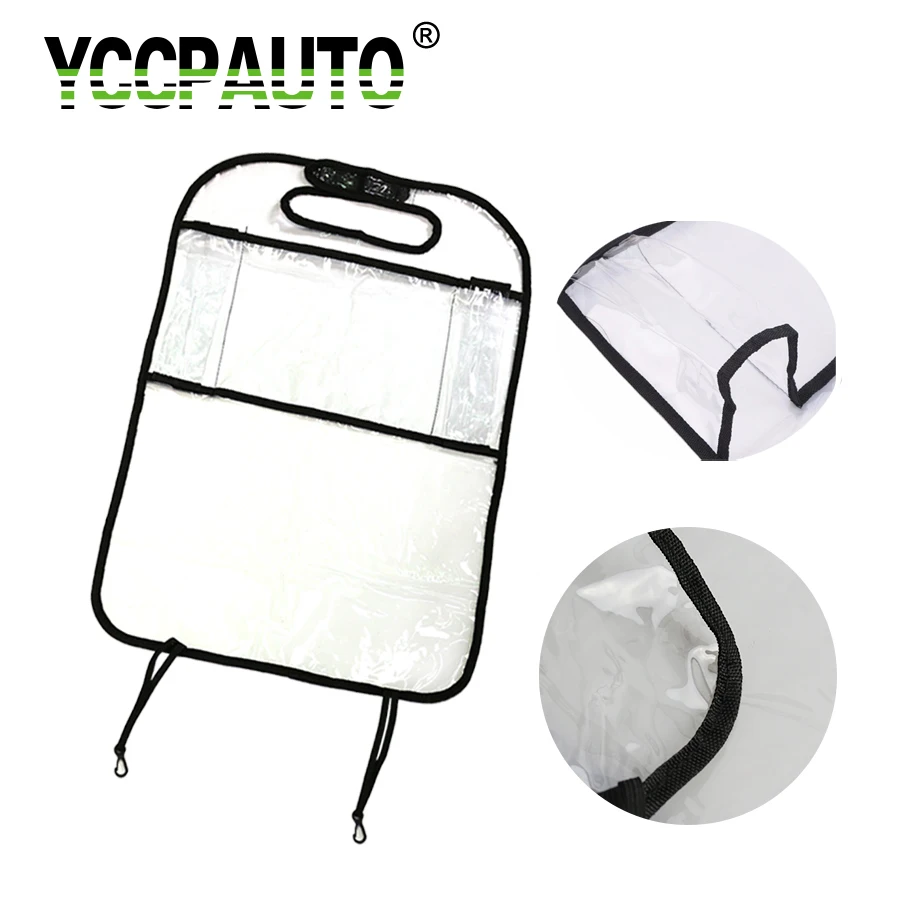 

YCCPAUTO 1Pcs Car Seat Cover Auto Seats Back Organizer Storage Bag Scuff Dirt Protect Cover For Child Baby Kid kick Mat Pad