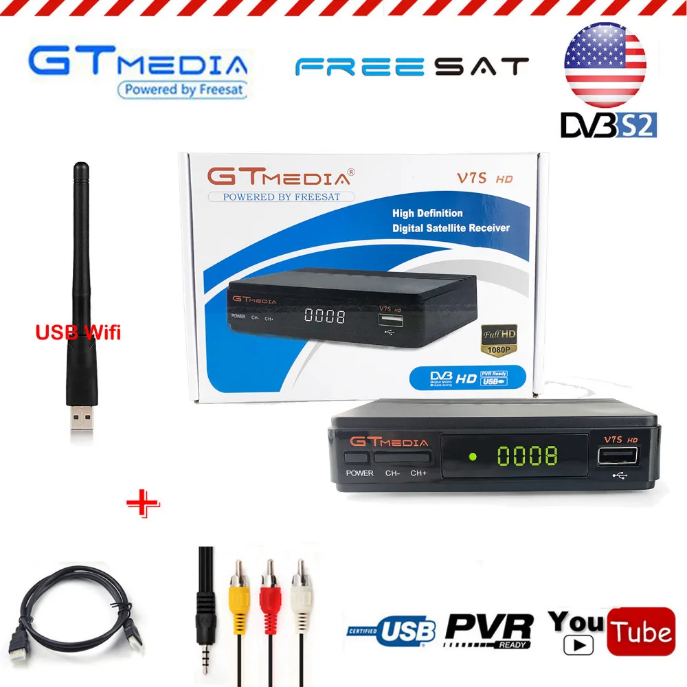 

Spain GtMedia V7s HD 1080P Digital Receptor Satellite Receiver TV Tuner 1PC USB WiFi DVB-S2 Power Biss Cline Decoder youtube