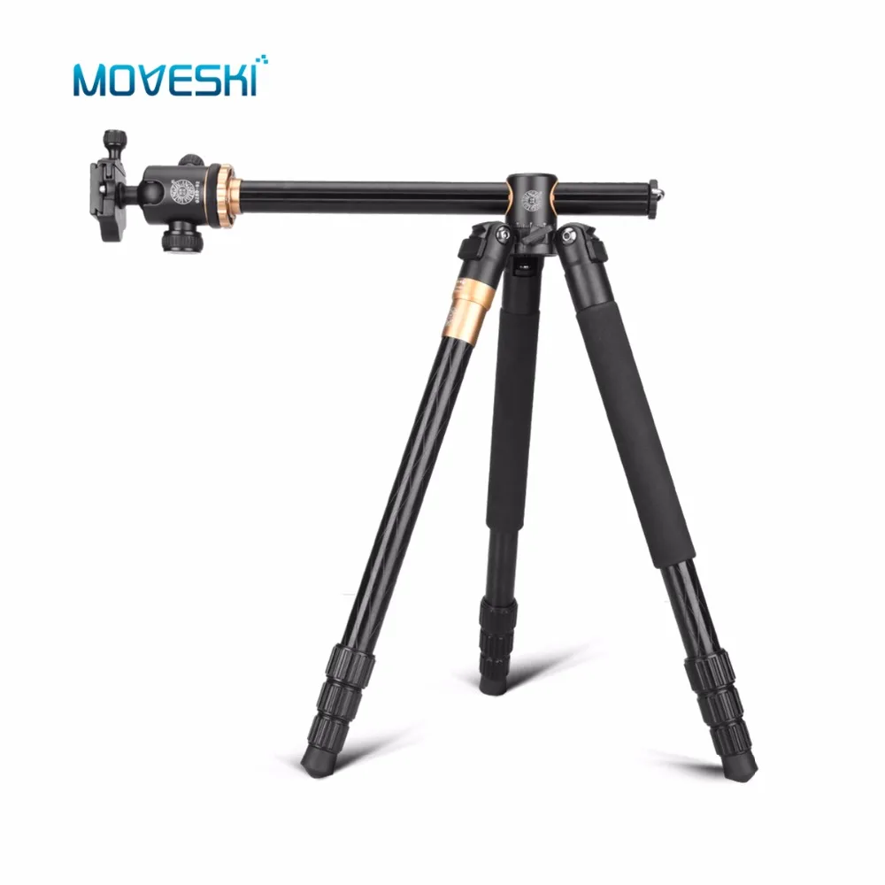 melhor Moveski Q999H Transversal Da Liga Profissional de Alumínio Tripé de Câmera Bola De Cabeça 360 graus Tiro Macro Para A Câmera SLR DSLR