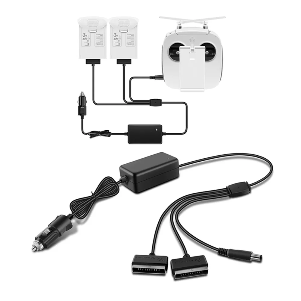  Car Charger for DJI Phantom 4 Pro Advanced Drone Battery Remote Control Vehicle Charger Portable Fa