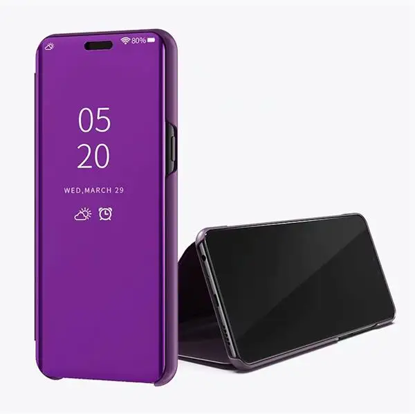 Умный зеркальный флип-чехол для samsung Galaxy S10 плюс S10E S9 S8 S7 S6 край A6 A8 на A10 A10E A2 Core A20E A20 A30 A40 A50 A70 - Цвет: Purple