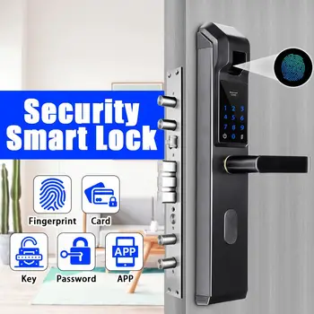 

Fingerprint Password Combination Smart Lock Digital Electronic Door Lock Security Intelligent Password Lock For Home Alarm