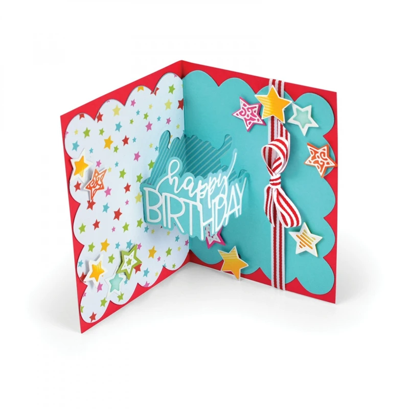 

Happy Birthday Pop-Up Frame Metal Cutting Dies Stencils For DIY Scrapbooking Decorative Embossing Paper Cards Handcraft Die Cut