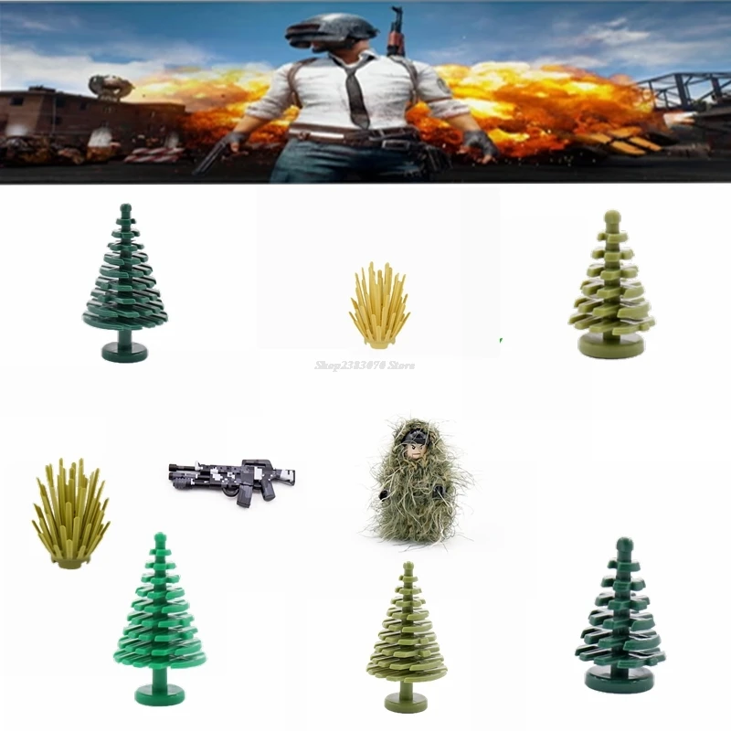 

Legoing Military Accessories Grass Tree Weapon Compatible Military Gun City Building Blocks Kids Toy Christmas Gift Legoing Army