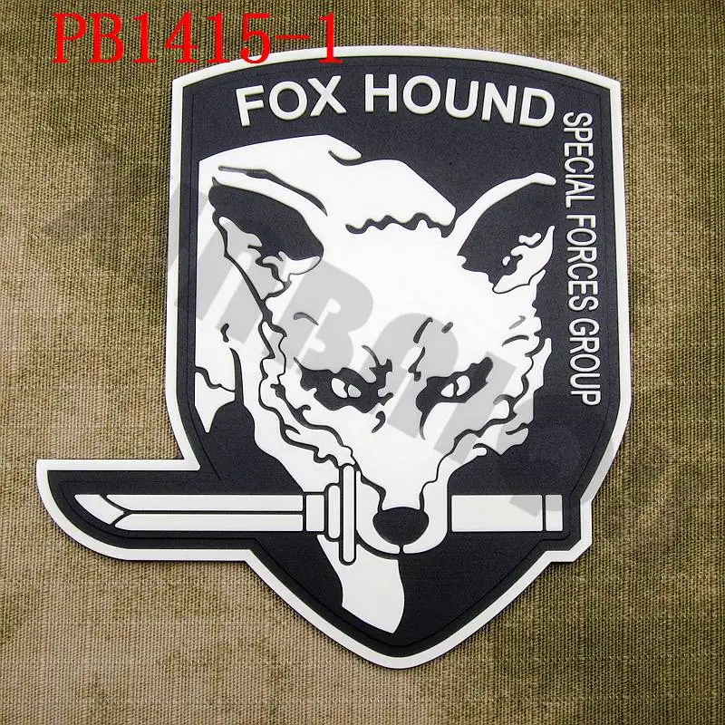 ПВХ патч металлическая Шестерня твердый MGS FOX HOUND спецназ Группа крюк на - Цвет: PB1415 Luminous