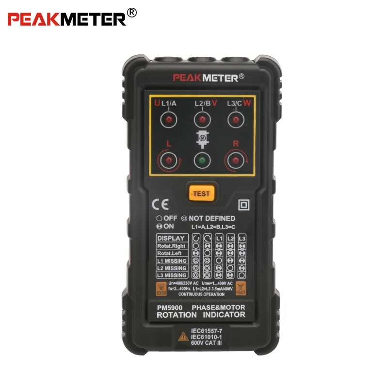 Peakmete PM5900 индикатор вращения двигателя и фазы трехмоторный последовательный