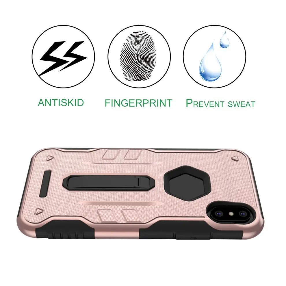 

2pcs 2-in-1 Phone Shell Phone Protection With Stand Support Holder For iPhone X