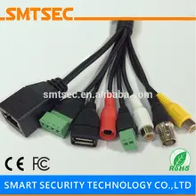 SMTSEC SIP-E-UG кабель UG RJ45+ BNC+ DC+ USB+ Аудиовход+ аудиовыход+ RS485+ сигнализация для SIP-E серии IP камера Модуль двойная плата
